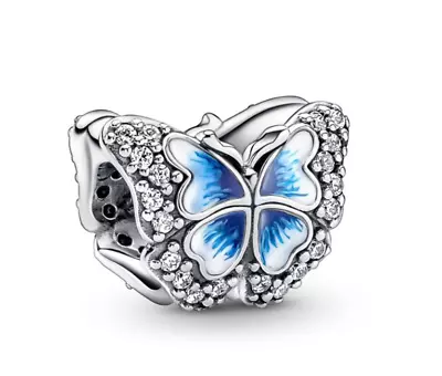 $21.99 • Buy Authentic Butterfly Sparkling Charm S925 ALE Sterling Silver Blue Butterfly