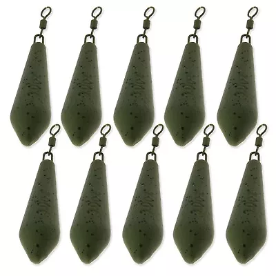 Carp Fishing Lead Sinker Weights 2.5oz 3oz Long Range Casting Leads Green X10 • £11.39