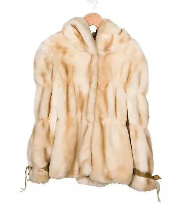 MONNALISA Girls' Winter Hooded Faux Fur Coat Size 10 • $250