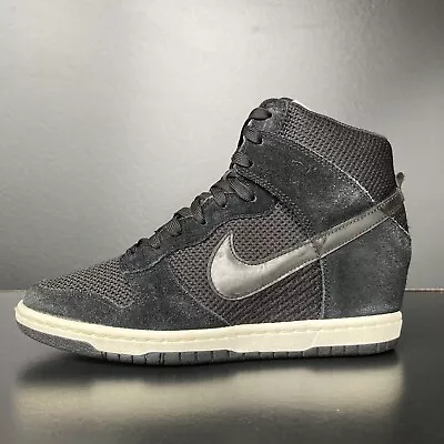 Nike Dunk Sky High Essential Women's US 8 Black/White Hidden Wedge Sneakers  • $49.95