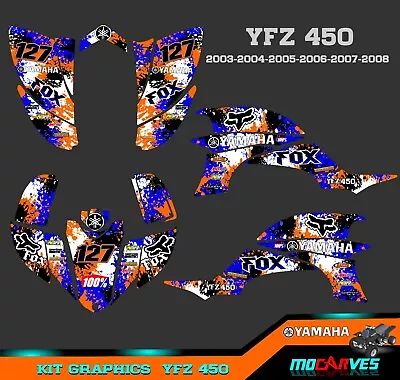 Yamaha YFZ 450 Graphic Kit 2003 2004 2005 2006 2007 2008 Stickers Decal  Atv Yfz • $147