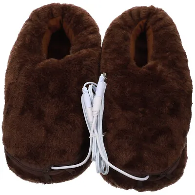  Heated Slippers Men Winter Cotton Cold Weather Shoes Warm Keeping Microwave • £19.85