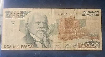 MEXICO Banknote 2000 Pesos 1989 • $2.99