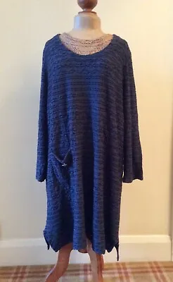 Navy Blue Waffle Tunic By KASBAH (12/14) - BNWT • £8.99