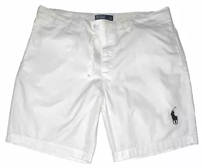 HTF Vintage POLO Ralph Lauren Big Pony Hidden Drawstring Cotton Chino Shorts 38 • $40