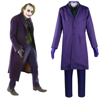 The Dark Knight Joker Cosplay Costume Outfits Halloween Carnival Suit • $81.83
