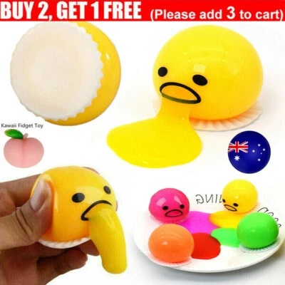 Squishy Puking Egg Yolk Squeeze Ball With Yellow Goop Relieve Stress Relief Toy • $5.32