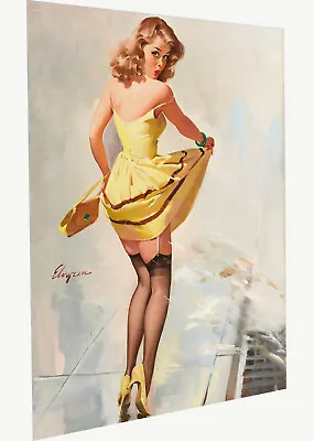 Vintage Pin Up Model Print Gil Elvgren Art Poster Canvas Painting Street Wind • $16.23