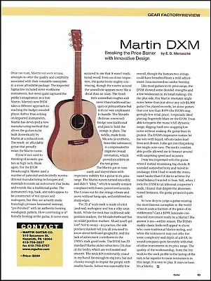 Martin DXM Acoustic + Epiphone Sheraton II Electric Guitar Review Article Print • $4