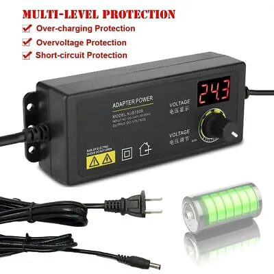 Adjustable AC/DC Power Supply Adapter Charger Variable Voltage 3V-24V Universal • $16.99