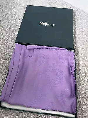 Stunning Mulberry Tree Rectangular Scarf Purple In Silk/cotton RRP £195 • £110.66