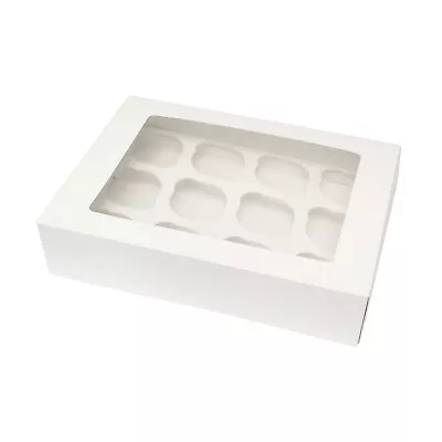 Spec101 Cupcake Containers 12pk White - Dozen Bulk Cupcake Box With Inserts • $22.07