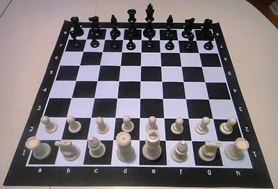 Black Tournament Chess Set Triple Weighted Pieces Board  • $37.99