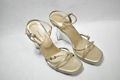 $21.99 • Buy Amanda Smith Shoes Wedge Heels Gold & Clear Size 9.5 Women's