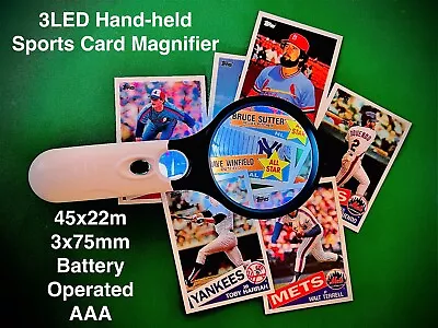 45x 3x Sports Card Magnifier Grading Tool LED Light GLASS High Quality • $24.95