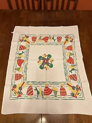 Vintage STARTEX Cotton Kitchen Towel Mexican Siesta Fiesta Print 34” X 27” • $19