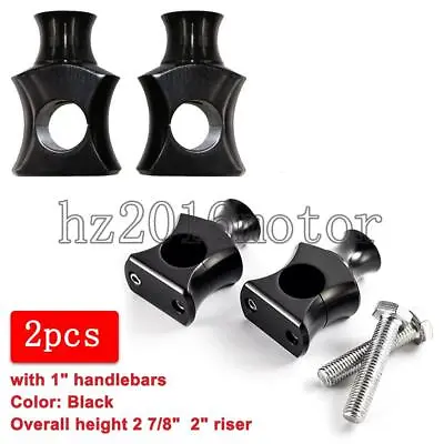 Black 1  Handlebar Risers For Honda VTX 1300 1800 Shadow 1100 VT1100CL ACE Aero • $31.98