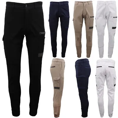 Men's Cargo Cotton Drill Work Pants UPF 50+ 13 Pockets Tradies Workwear Trousers • $37.95