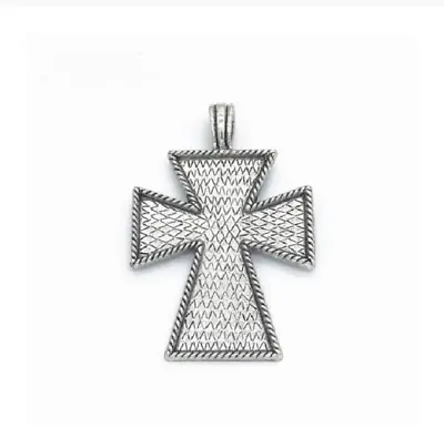 3  LARGE MALTESE CROSS Pendant 22  925 Sterling Silver Plated Necklace  Men Male • $19.88