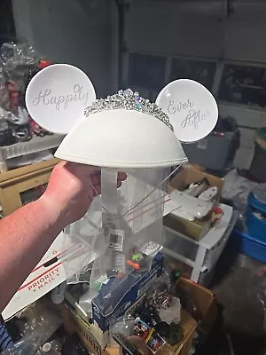 Disney Parks Minnie Mouse Ears Happily Ever After Wedding Bride Hat NEW NWT • $33.99