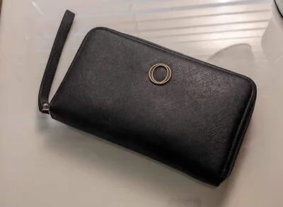 $59 • Buy OROTON Metier Zip Around Clutch Wallet Purse With Strap - Black