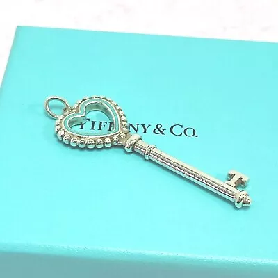 £199.99 • Buy Tiffany & Co Genuine Silver Green Enamel Key Pendant Charm For Necklace Size 2 