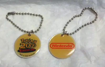 2 VTG Nintendo Pokemon 2000 Stadium Tour Badge Keychain • $10