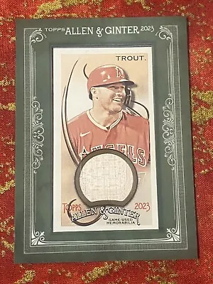 2023 Topps Allen & Ginter Mike Trout Green Border GU Game Used Bat Relic #MFR-MT • $14.88