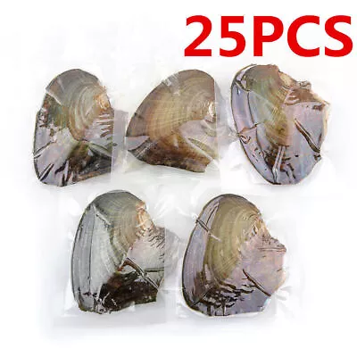 25pcs Individually Wrapped Oysters Whith Natural Pearl Holiday Gift • $35.72