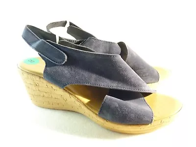 Mila Paoli Women Shoes Sandals Wedge Blue Size 8 SKU 11234 • $27