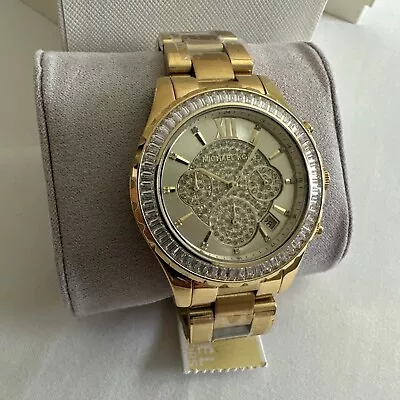 Michael Kors Women's MK5810 Watch Madison Crystal Gold Tone Dial And Bracelet • $99