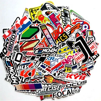 $7.69 • Buy 100PCS JDM Stickers Pack Car Motorcycle Racing Motocross Helmet Vinyl Decals Lot