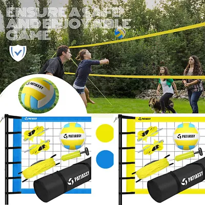 Professional Volleyball Net Set Heavy Duty Portable With Poles Ball Pump Outdoor • $71.19