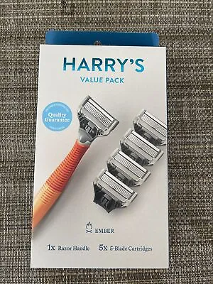 Harry's Value Pack Contains 1 Ember Razor Handle And 5 5-Blade Cartridges • $14.99