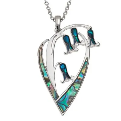 Bluebell Necklace Paua Abalone Shell Pendant Silver Jewellery Gift Boxed • £14.95