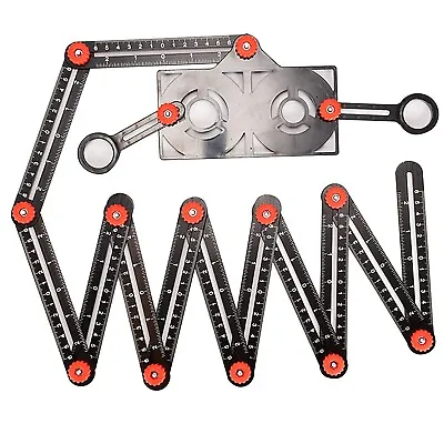 16Sided Aluminium Alloy Multi Angle Measuring Ruler Tool With Hole Punch Locator • $13.99