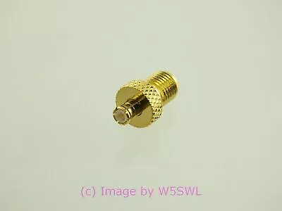 $4.65 • Buy MCX Plug To SMA Female Coax Adapter Connector Gold - By W5SWL