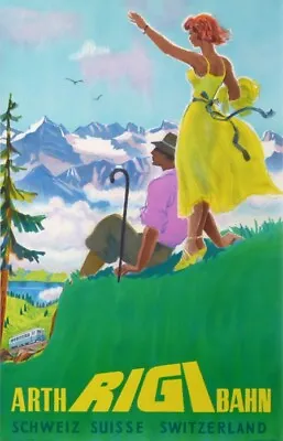 HUGO LAUBI 1951 ARTH RIGI BAHN SCHWEIZ SUISSE SWITZERLAND Old Poster • $1600