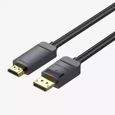 2M Display Port Male To HDMI Male Cable 4K Plug Adapter For Monitor TV PC Laptop • £7.45