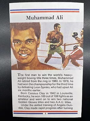 1981-True Value Booklet Card. Muhammad Ali #5. All-Time Great Sports Stars Coll. • $5