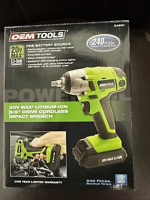 OEMTOOLS 3/8” Drive Impact Wrench 20v Max Cordless Lithium Ion 240 Ft Lbs 24661 • $99