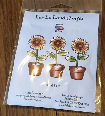 La-La Land Cling Mount Rubber Stamps 2.5 X3  Sunflowers NEW • $3.99