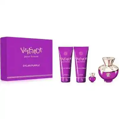 Versace Dylan Purple 4pc 3.4oz EDP + Mini + 3.4oz Lotion + 3.4oz Body Gel • $95.83