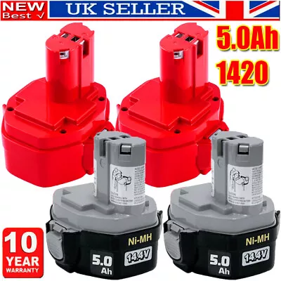 4 Pack 5.0AH For Makita 14.4V Battery PA14 1420 1434 1422 1433 1435 6280D NI-MH • £47.98