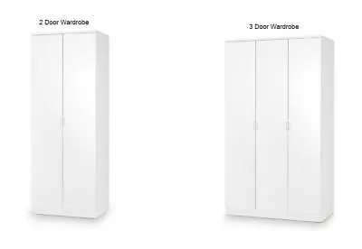 Julian Bowen Manhattan White High Gloss 2 Door And 3 Door Wardrobe • £470.70