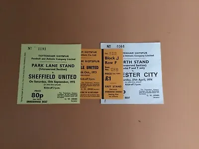 £10 • Buy 73/4 TICKETS Tottenham Spurs (listed Individually) 1973/1974
