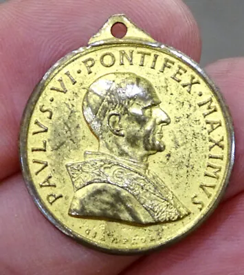 Blessed POPE PAUL XI Vintage CATHOLIC RELIC Holy Medal / ROME ITALY Vatican • $24.95