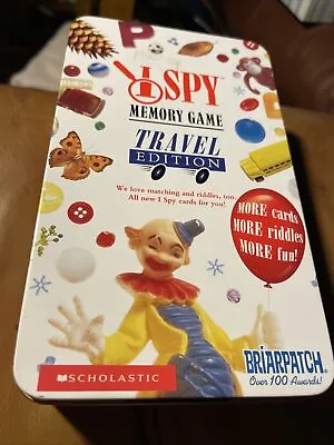 I Spy Memory Game -Travel Edition Briarpatch Scholastic Card Game In Tin 2003 • $4