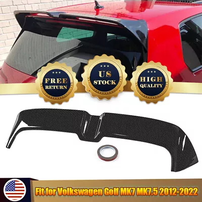 Carbon Black Rear Trunk Roof Spoiler Lip Wing Fits VW Golf MK7 MK75 14-2020 ABS • $83.99