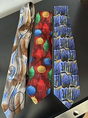 Lot Of 3 Vintage Jerry Garcia Neckties Silk Ties Dress Suit Grateful Dead Boho • $28